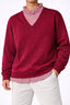 Burgundy Layered V-Neck Sweatshirt