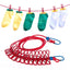 Elastic Travel Clothesline with 12 Clips