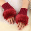 Women Winter Knitted Fingerless Gloves