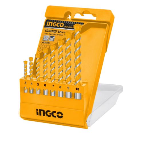 Ingco – 8PCS masonry drill bits set – AKD3081 Main image
