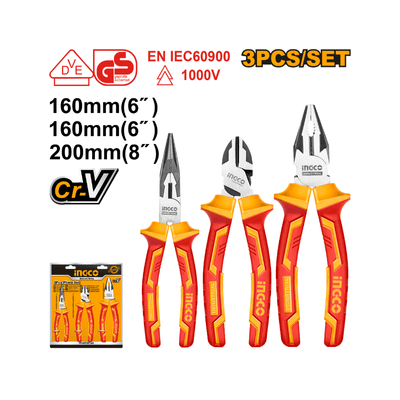 Ingco – 3pcs insulated pliers set – HIKPS28318 Main image
