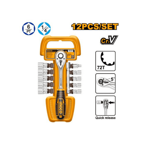 Ingco – 12Pcs 1/4 socket set – HKTS14122 Main image