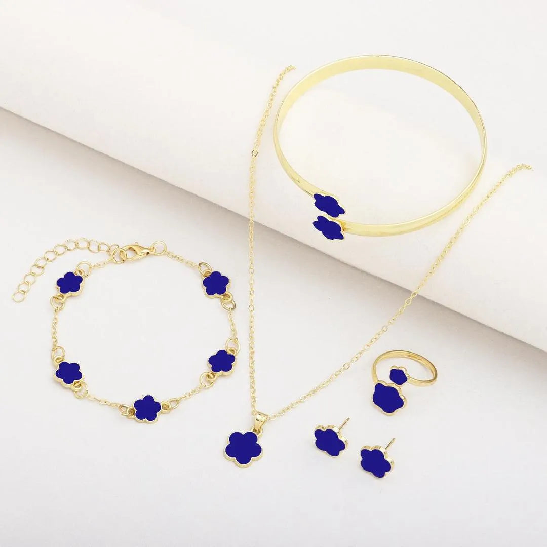Blue Flower Resin Jewelry Set for Women Main image