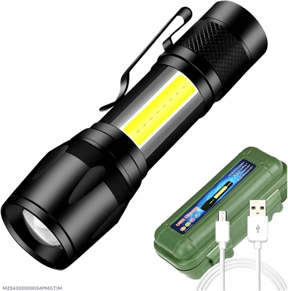 Rechargeable Mini LED Flashlight Black 500mAh USB Main image