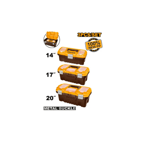 Ingco – 3 Plastic Tool Boxes Set – PBXK0302