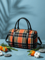 Autumn Plaid Fabric Handbag