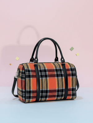 Autumn Plaid Fabric Handbag