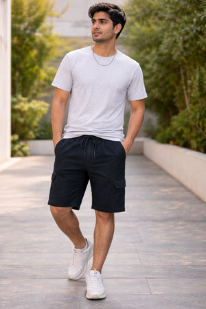 Classic Black Cargo Shorts Secondary image