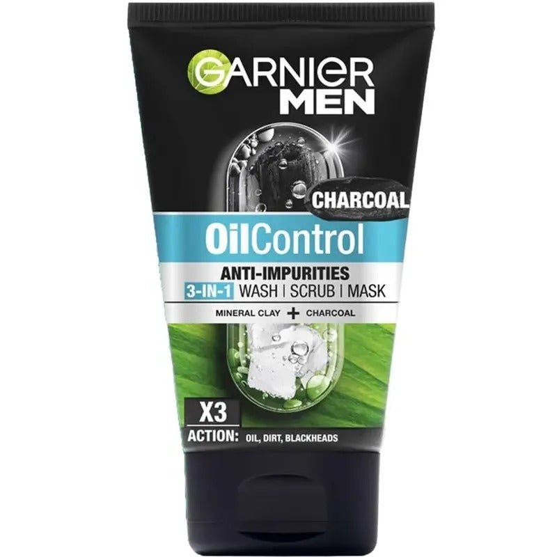 Garnier Men - 3-in-1 Oil Control Charcoal Wash