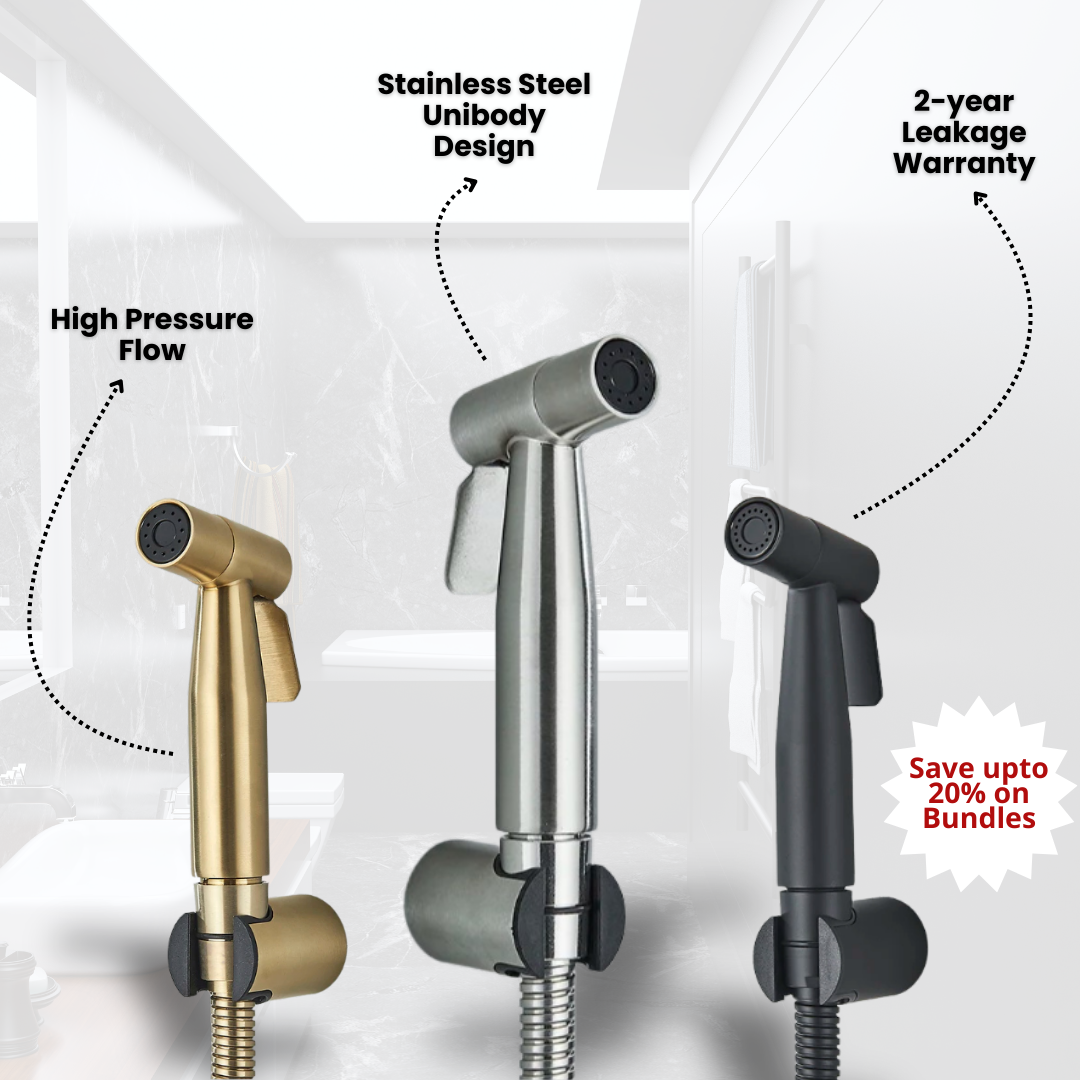 Stainless Steel Muslim Shower | Bidet Sprayer for Bathroom | High Pressure SS Toilet Shower