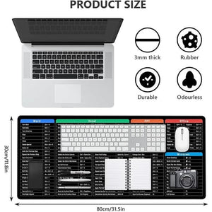 Large Keyboard Shortcut Desk Mat