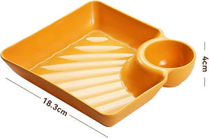 Multi-Section Serving Tray with Sauce Bowl