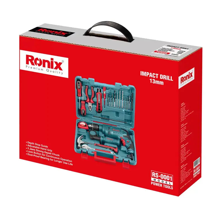 Ronix – Impact drill kits 22 pcs-650W- 13mm – RS-0001