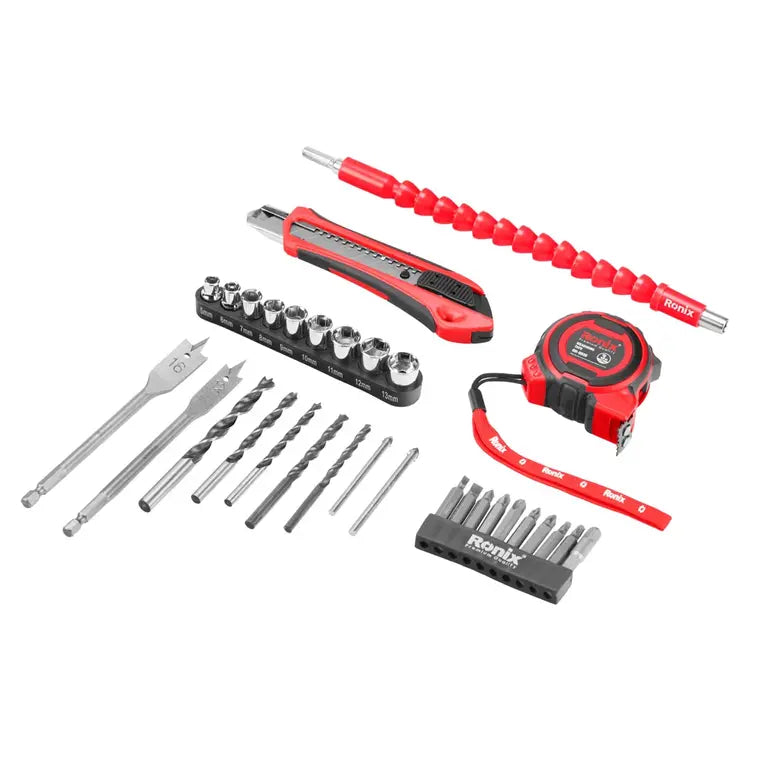 Ronix - 12V Cordless drill driver set- 35 pcs-10mm-21N.m  - RS-8013