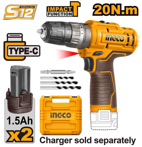 Ingco - Cordless impact drill - CIDLI12202 Main image