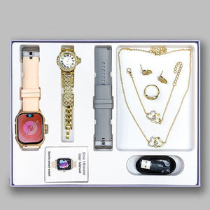 Womens Smartwatch & Jewelry Luxury Gift Set